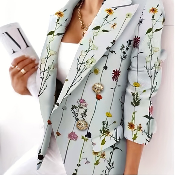 Floral light blue Blazer - Unknown Brand - Never worn - Picture 1 of 7